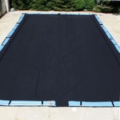 Doheny's Solid Winter Cover For 16x36 Ft Rectangular Pools, 10 Year Warranty, With 12 Water Bags
