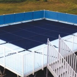 Doheny's 15 Year Mesh On-Ground Safety Cover For 16x32 Ft Rectangular Pool, Blue -Swimline Shop 1348 a sq 2