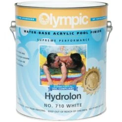 Olympic Hydrolon Water-Based Acrylic Pool Finish 1 Gallon, White