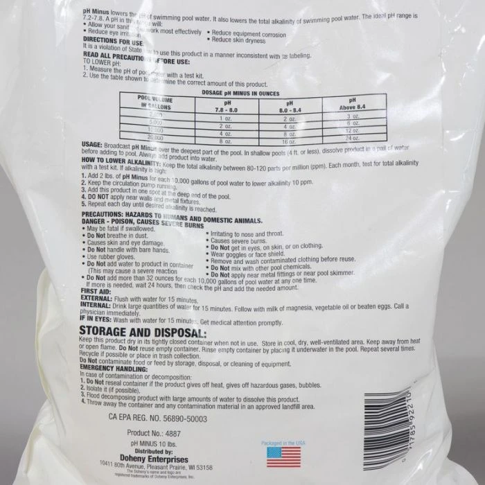 Doheny's PH Minus, 10 Lb 4 Doheny's PH Minus, 10 Lb - Image 2