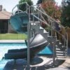 SR Smith Vortex Pool Slide, Full Tube With Staircase, Gray -Swimline Shop 5033 c sq