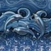 Ocean Blue Beaded Pool Liner, 54 In Wall, 21 Ft Round, 25 Gauge, Dolphin Key -Swimline Shop dolphinkey square 1