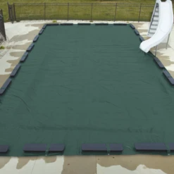 Doheny's Max-Force Riplock Winter Cover For 20x40 Ft Rectangular Pools, 16 Year Warranty, With 14 Water Bags -Swimline Shop rect maxforce a sq 4