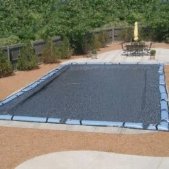 Hi-Tech Micro Mesh Winter Cover For 14x28 Ft Rectangular Pools, 8 Year Warranty, With 10 Water Bags